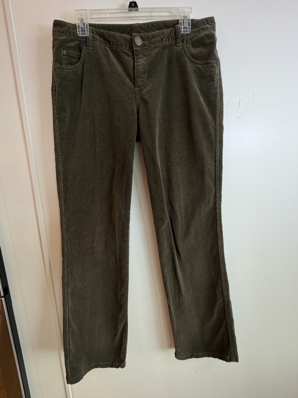 Woolrich Olive Green Corduroy Pants Womens Size 10 Stretch Straight Leg